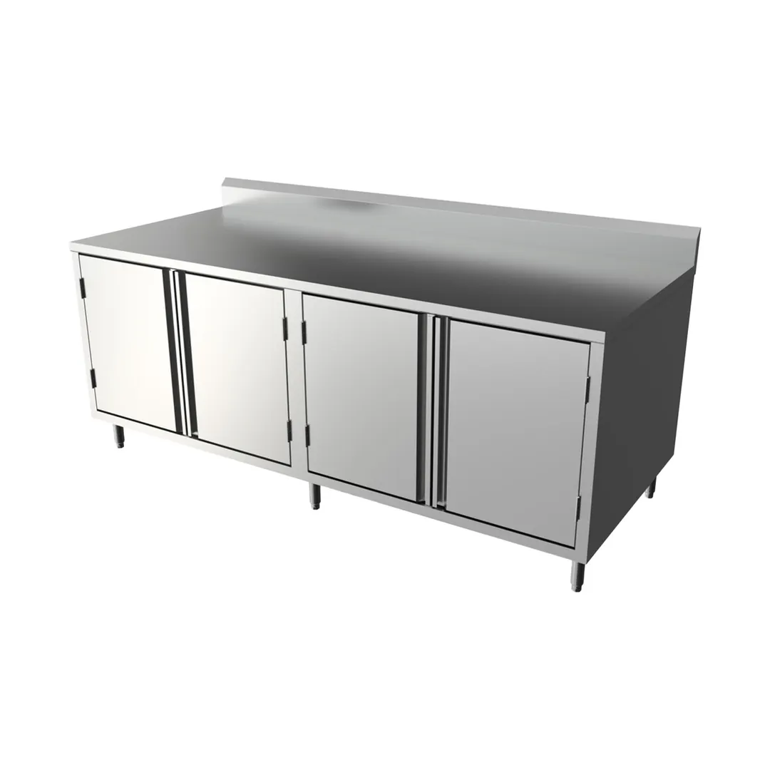 BK Resources CSTR5-3684H 84" Work Table, Cabinet Base with Hinged Doors