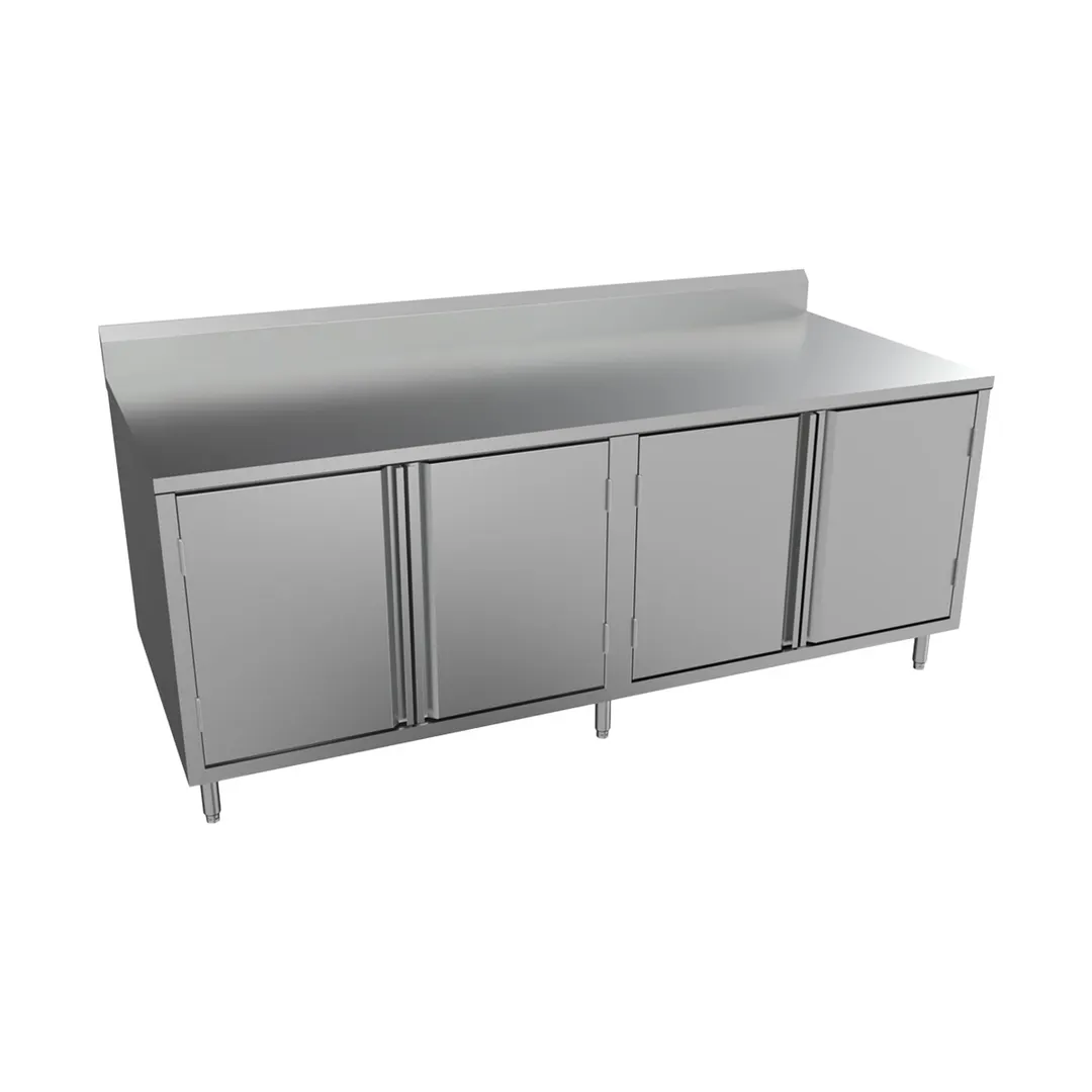 BK Resources CSTR5-3684H 84" Work Table, Cabinet Base with Hinged Doors
