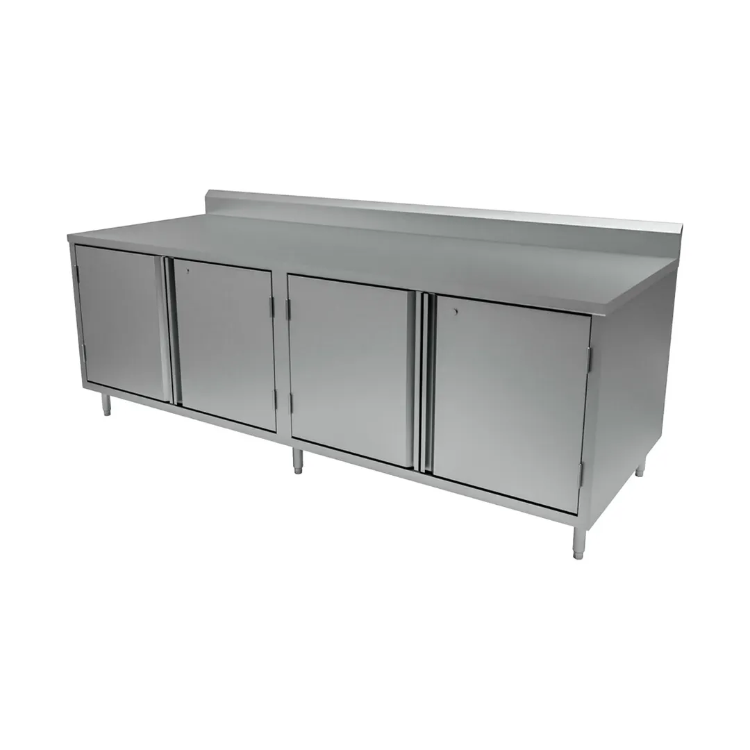 BK Resources CSTR5-3684HL 84" Work Table, Cabinet Base with Hinged Doors & Locks