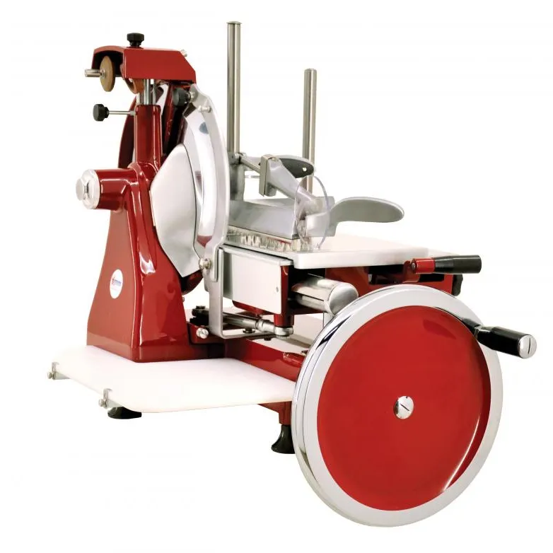 Omcan USA 18830 Trento Volano Meat Slicer – 14-9/16 Carbon Steel Blade Hand‑Fed Sharpener Aluminum Body Made in Italy