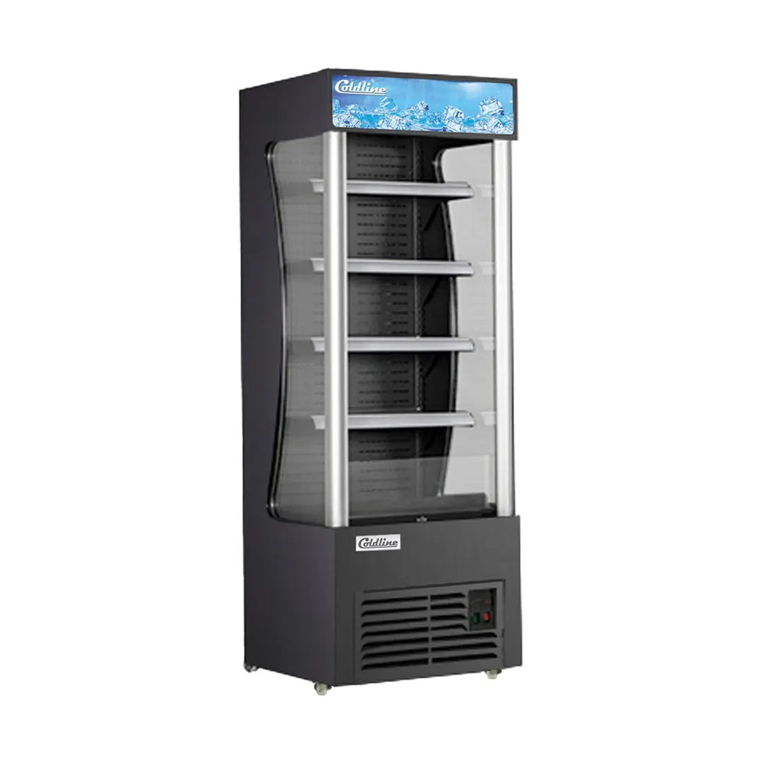 Coldline AOC-28-B 28" Refrigerated Open Air Display Merchandiser in Black, 4 Shelves, 11 cu. ft.
