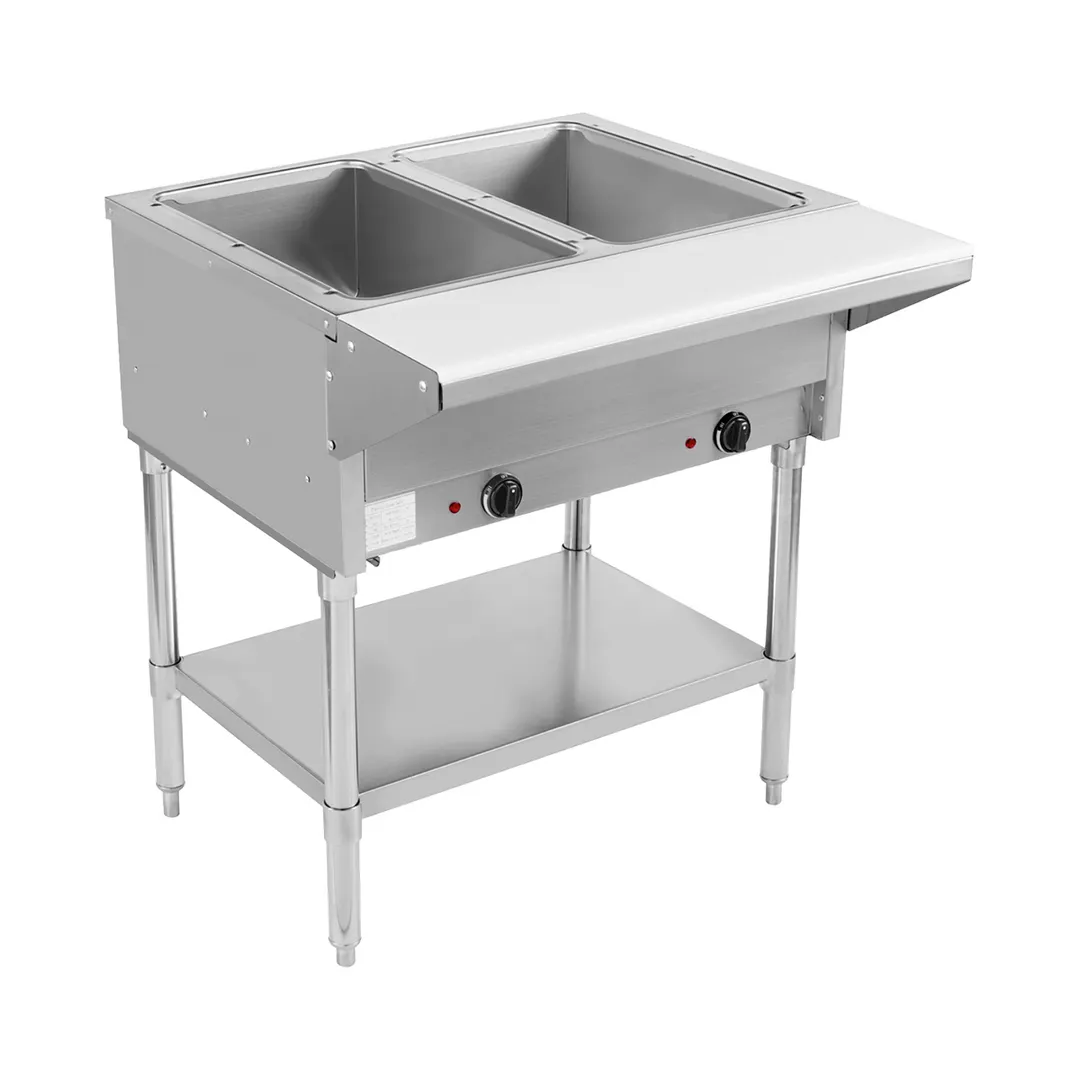 BevLes Company BVST-2-120 30" Electric Steam Table, (2) Open Pan Wells