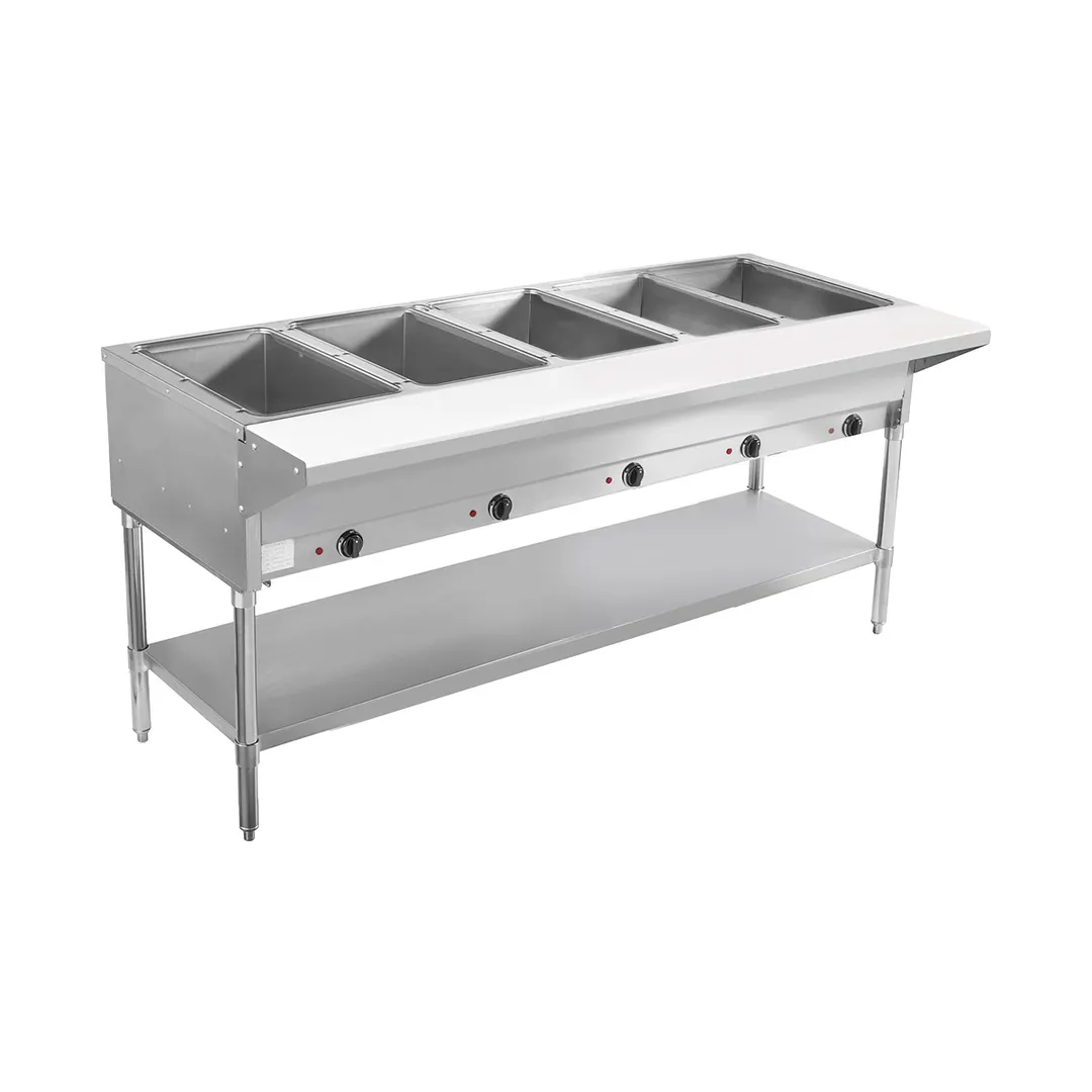 Bevles BVST-5-240 72" Electric Steam Table, (5) Open Pan Wells