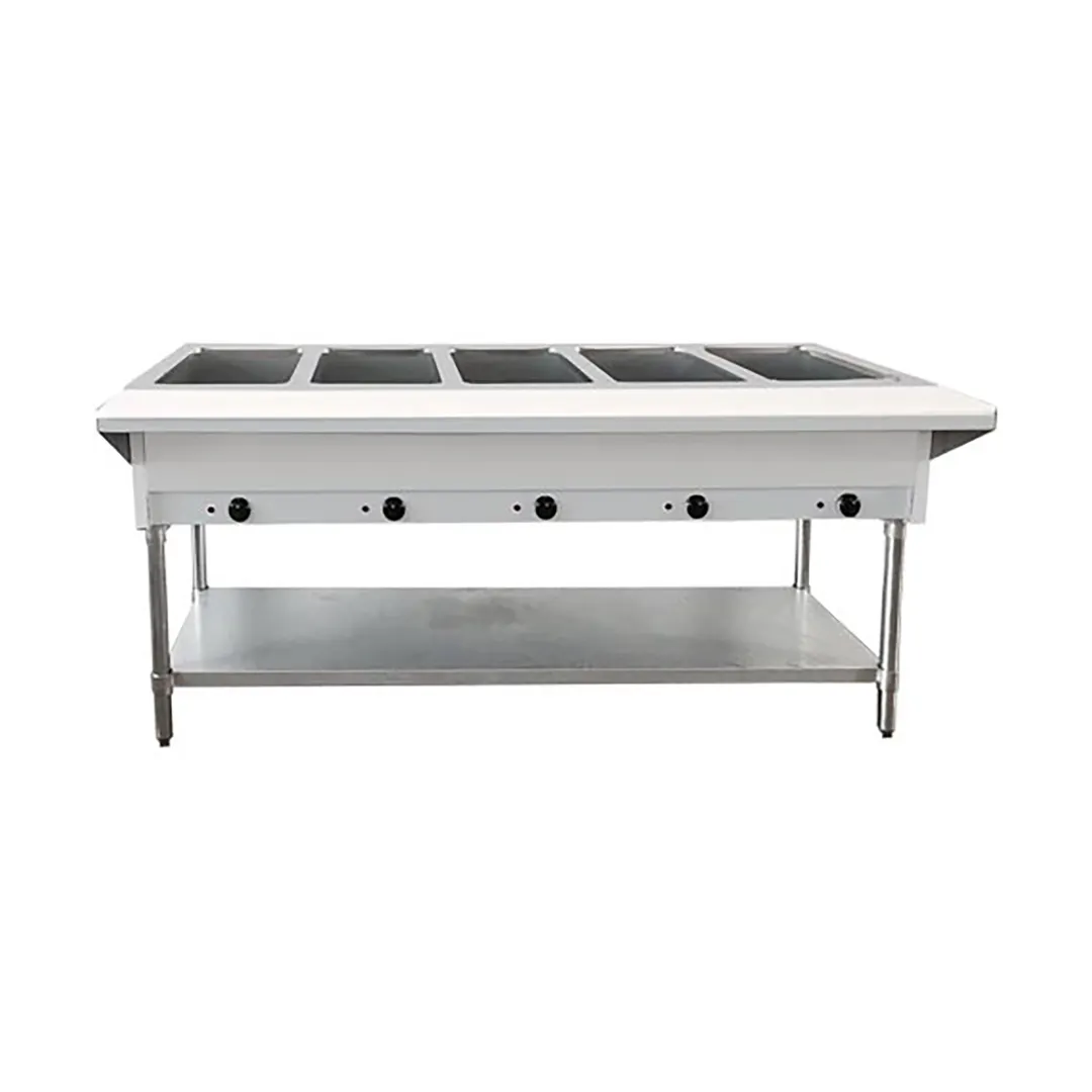 Omcan USA 47365 (Fw-Cn-0005-Lp) Steam Table, Lp Gas, 72"W X 30-2/5"D X 34-2/5"H