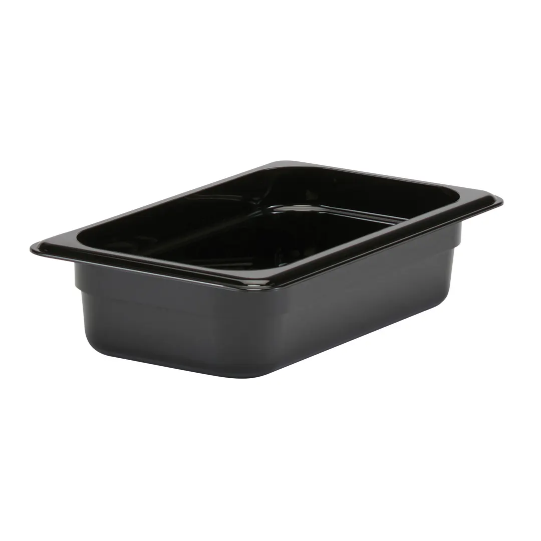 Cambro 42CW110 Food Pan, 1/4 Size 1.8 Qt, 2.5" Deep, Black Polycarbonate, NSF