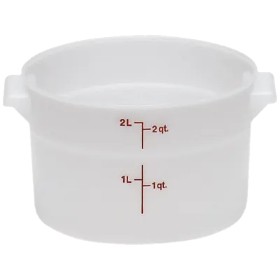 Cambro RFS2148 2‑Qt Storage Container, 8‑3/16" Dia x 4‑3/16" H, Natural White Polyethylene, No Lid