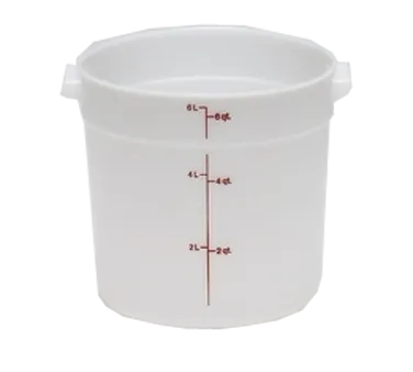 Cambro RFS6148 Storage Container, 6-Quart, 9.94" Dia x 7.94" H, Natural White Polyethylene, NSF
