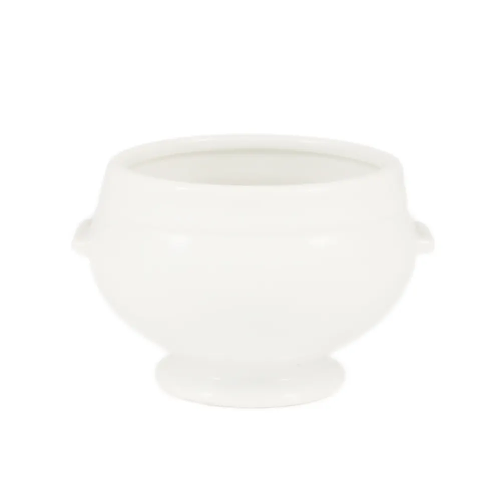 CAC China LN-12-P1 Lion Head Tureen, 12 oz, 5-3/4"L x 4-3/4"W x 3-1/2"H, Porcelain White - Dozen