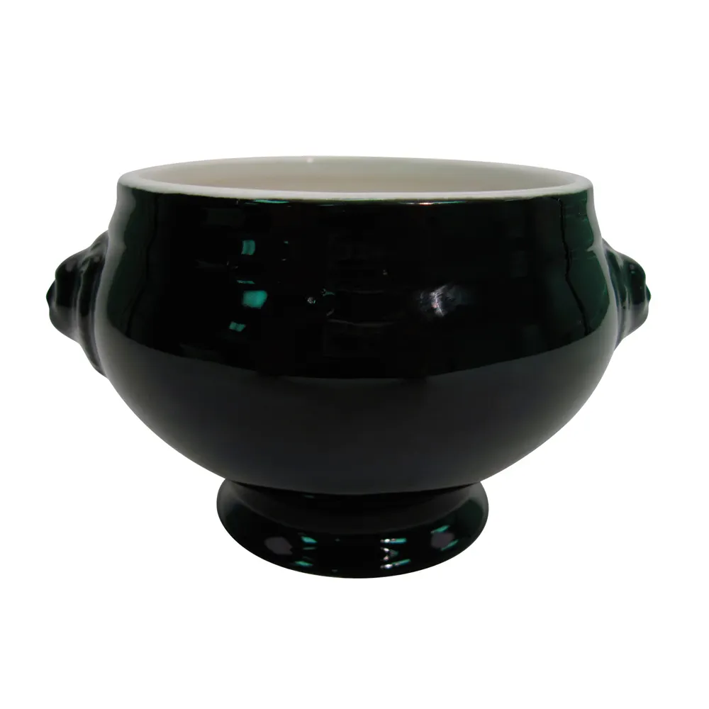 CAC China LN-15-BLK Lion Tureen 15 Oz 6-1/4"L x 5-1/4"W x 3-3/4"H Porcelain Black - Dozen
