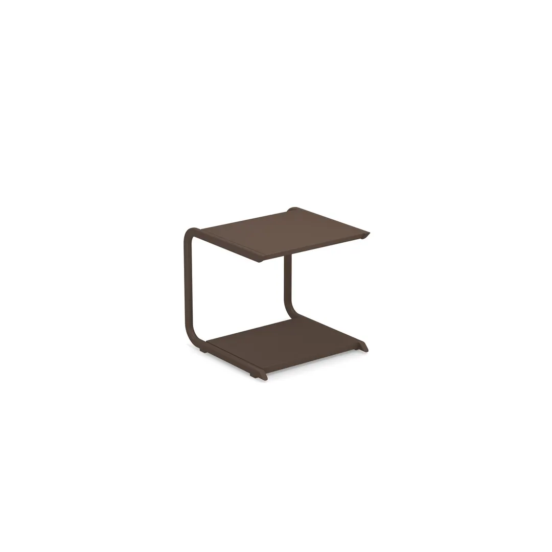 emuamericas E196 Square Outdoor Table, 17.5x18x17H, Aluminum Top, Aluminum Frame, e-Coated Steel