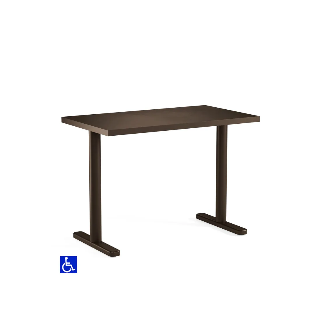 emuamericas E3560 Darwin ADA Square Outdoor Table, 41x24, Steel Top & Tubular Base