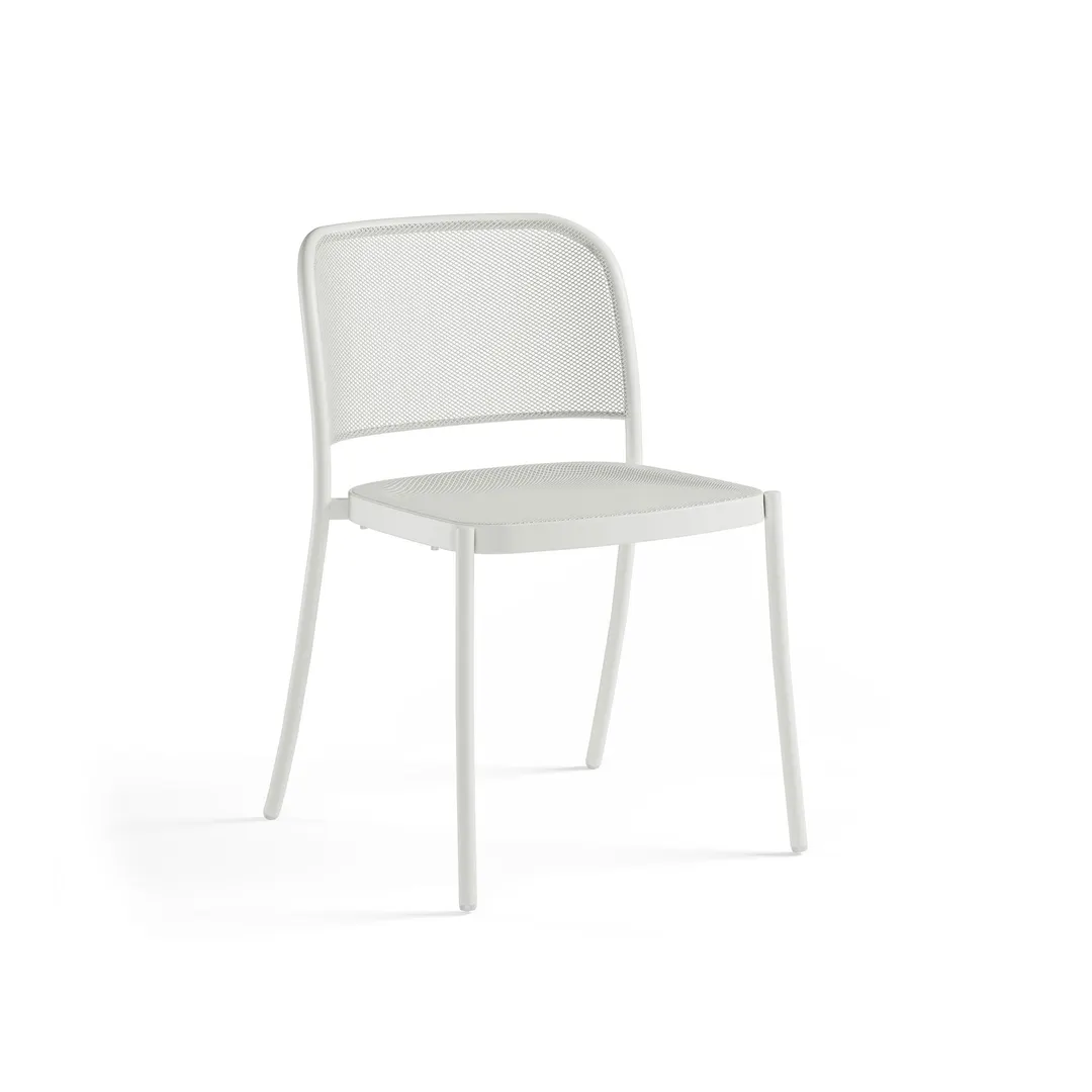 emuamericas E556 Café Stacking Side Chair, Outdoor/Indoor, Metal Back, Mesh Seat, Steel Frame, Powder Coated