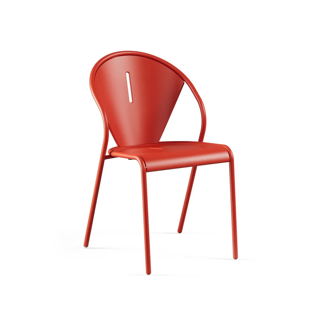 emuamericas E679 Code Stacking Side Chair, Outdoor/Indoor, Steel Frame, Metal Back & Seat, e-Coated, Powder Coated
