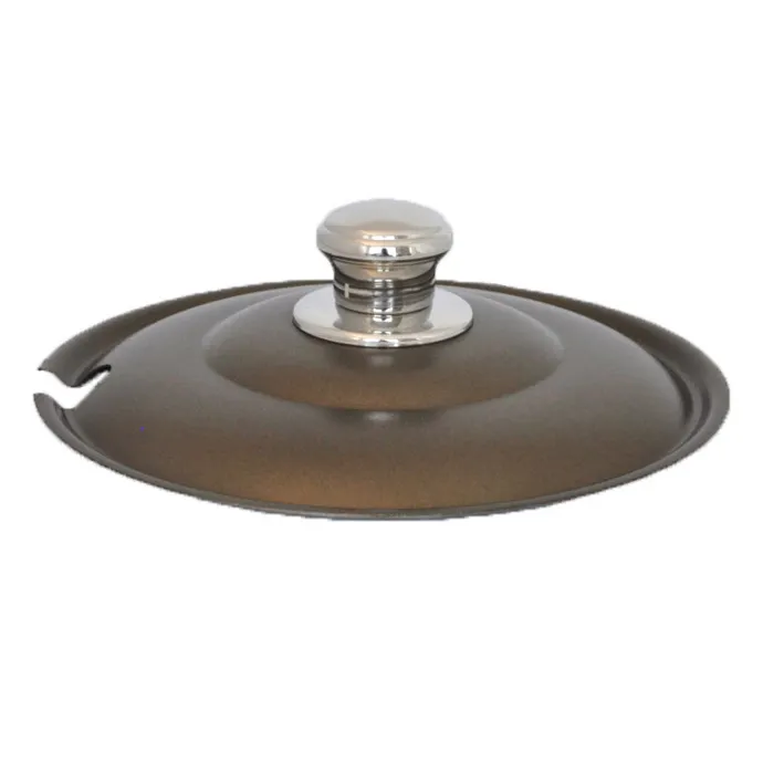 Spring USA 375-61/6BC Soup Tureen Cover Notched 9-7/8" Dia 6 Qt Stainless Steel Bronze Chrome Accents