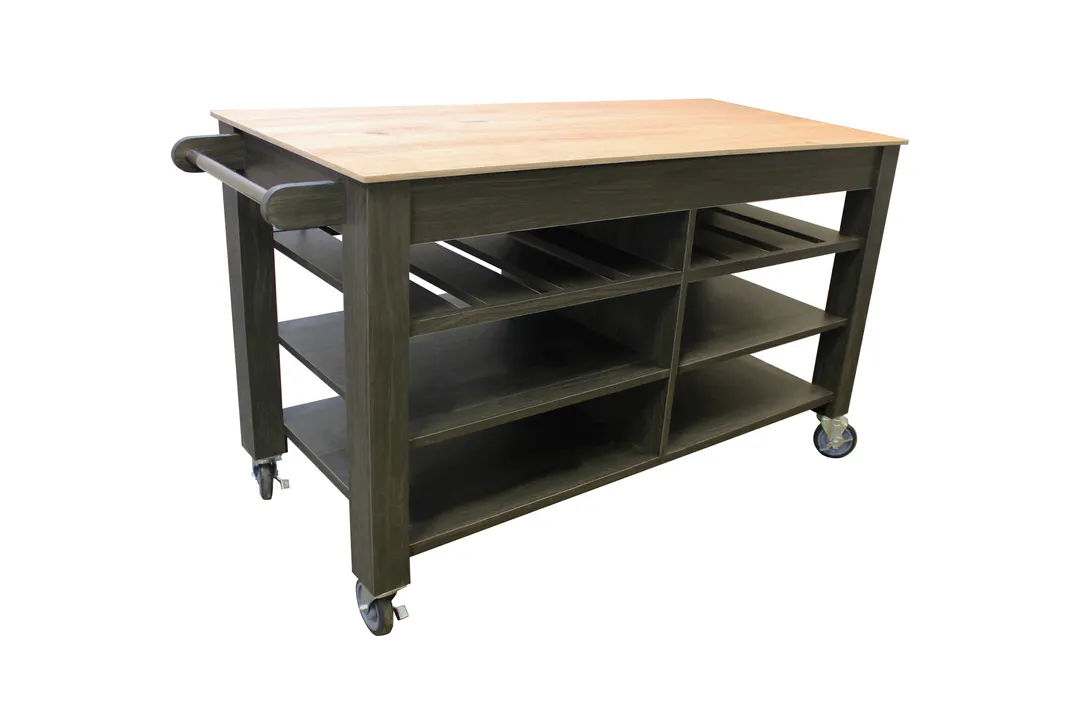 Spring USA AS6028 AireServe Mobile Induction Serving Cart, 60x28x36, Char Walnut Laminate, 2 Induction Ranges