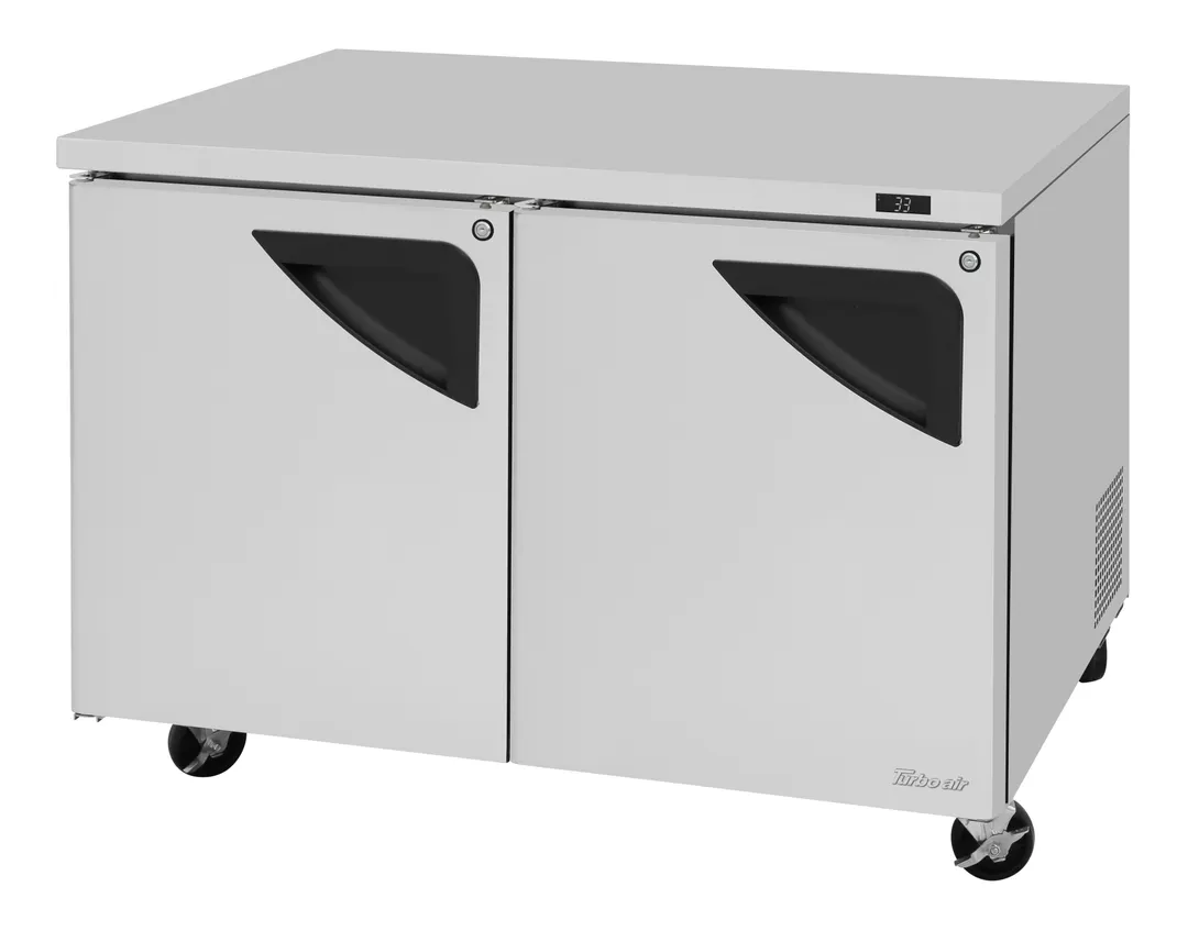Turbo Air TUR-48SD-N-AL(-AR) 48" 2-Door Undercounter Refrigerator, Stainless Steel, 12.2 cu. ft.