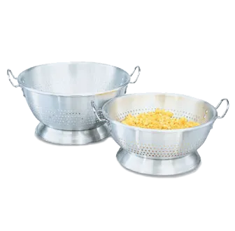 Vollrath 68298 11-Qt Aluminum Colander, 15-3/16" Diameter, 10‑Ga, NSF, Made in USA