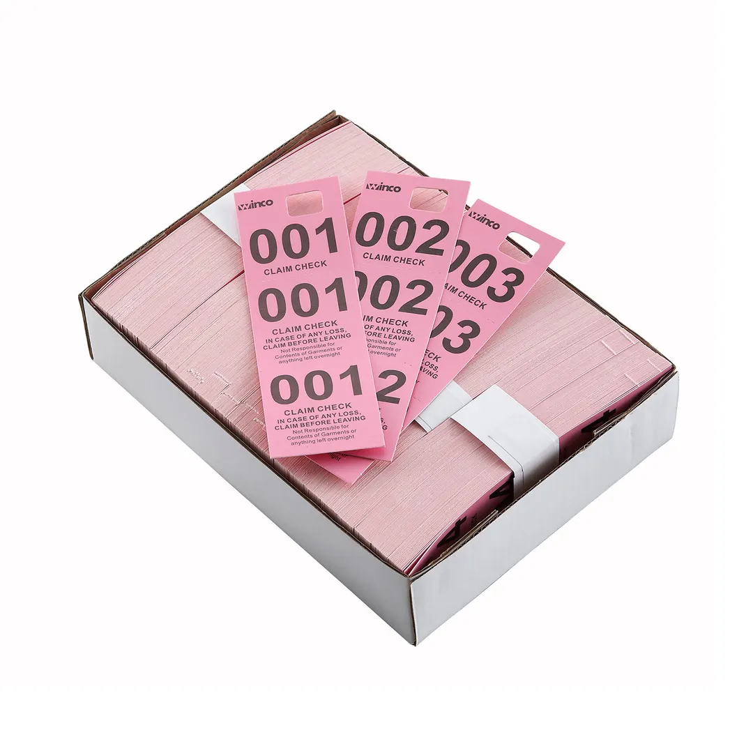 Winco CCK-5PK Coat Check, Pink - 500/Box