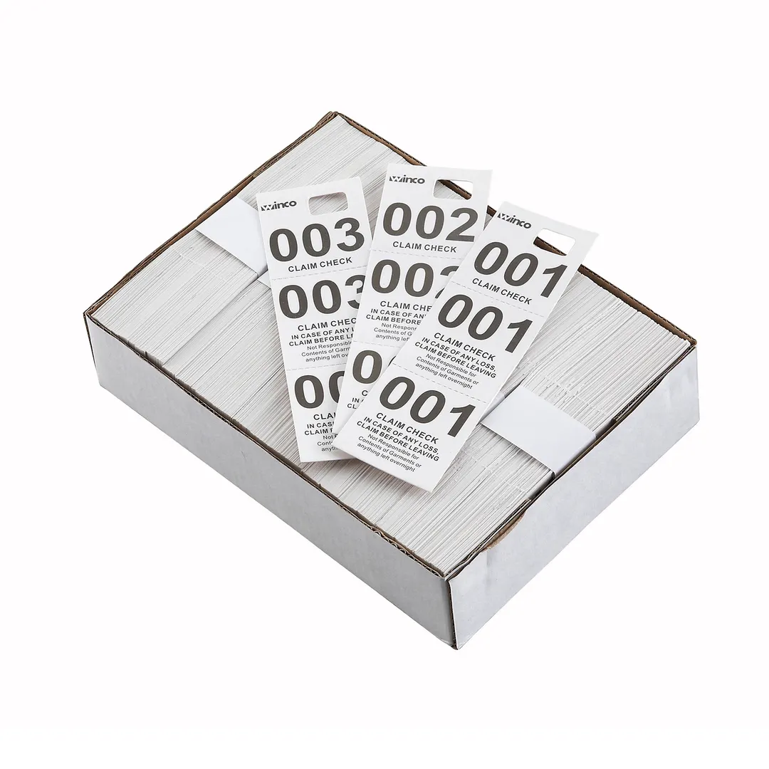 Winco CCK-5WT Coat Check, White - 500/Box
