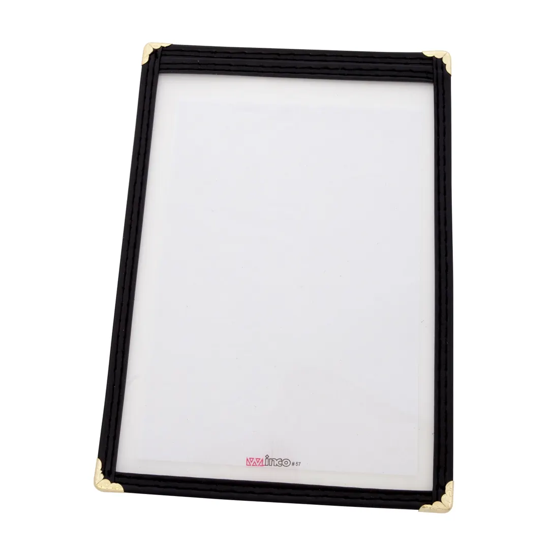 Winco PMC-5K Menu Cover, Single, Overall 6-3/8" X 9-3/8", Holds 5-5/8" X 8-1/8" Paper