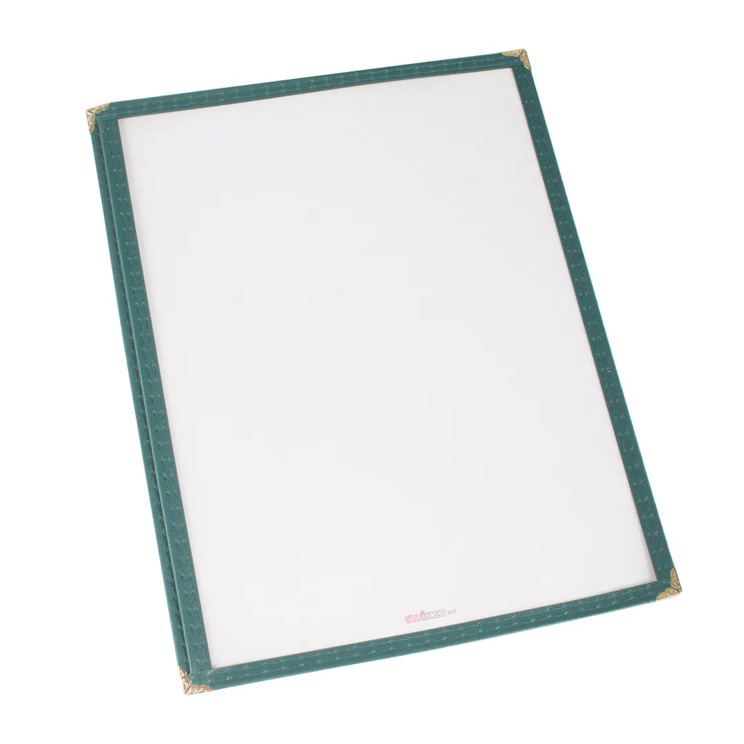 Winco PMC-9G Menu Cover, Single, Overall 9-3/8" X 12-1/8", Holds 8-1/4" X 11-1/4" Paper