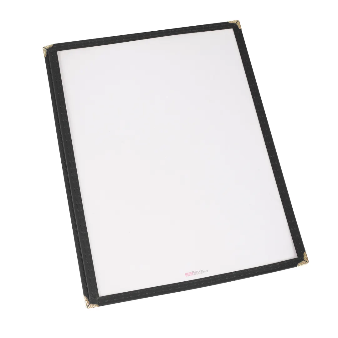 Winco PMC-9K Menu Cover, Single, Overall 9-3/8" X 12-1/8", Holds 8-1/4" X 11-1/4" Paper
