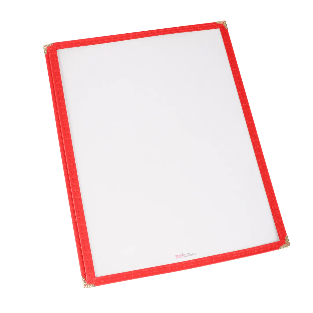 Winco PMC-9R Menu Cover, Single, Overall 9-3/8" X 12-1/8", Holds 8-1/4" X 11-1/4" Paper