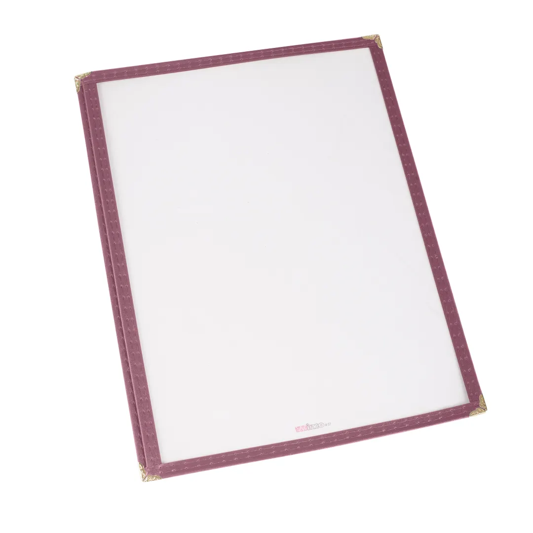 Winco PMC-9U Menu Cover, Single, Overall 9-3/8" X 12-1/8", Holds 8-1/4" X 11-1/4" Paper