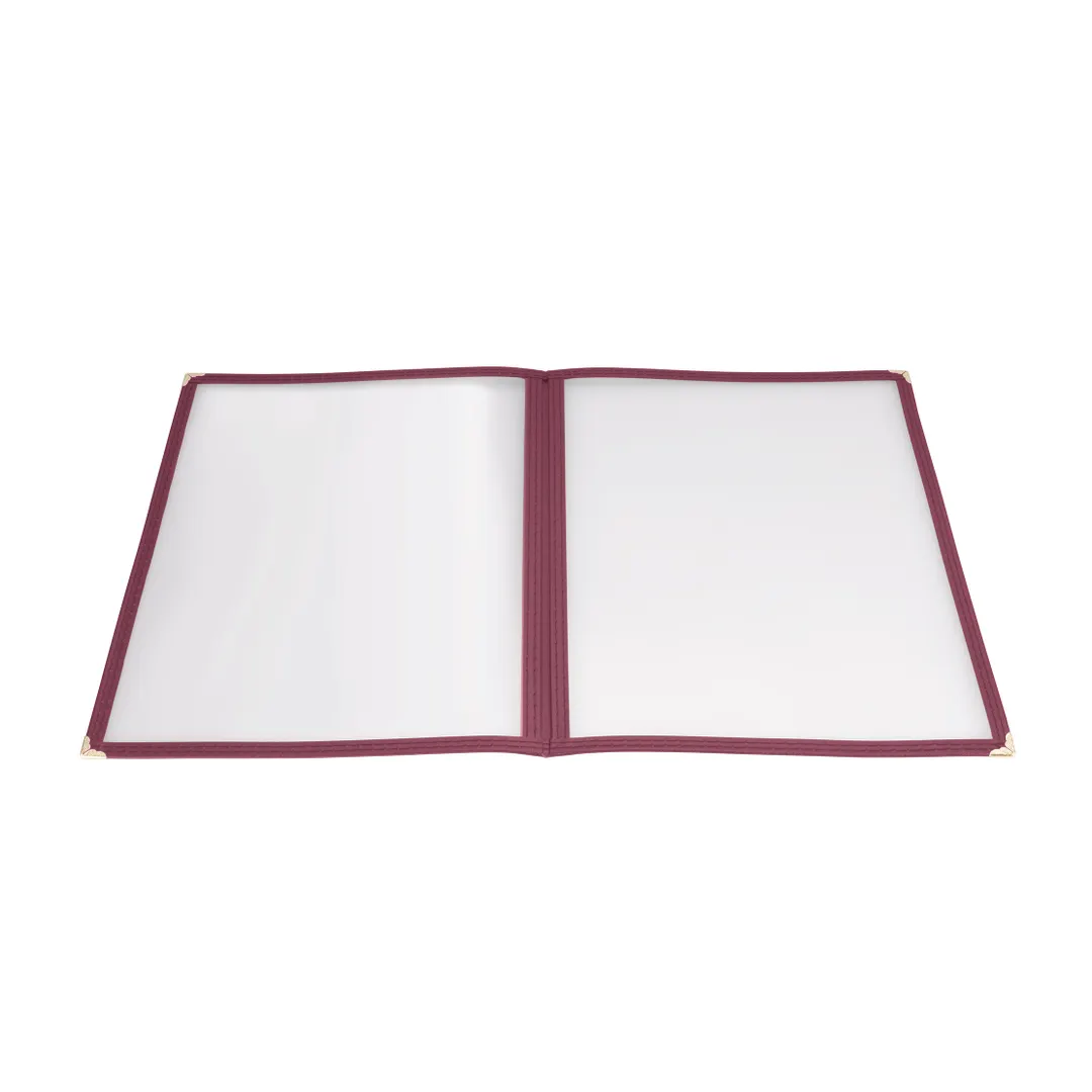 Winco PMCD-9U Menu Cover, Double Fold, Overall 9-3/8" X 12-1/8", Holds 8-1/2" X 11" Paper