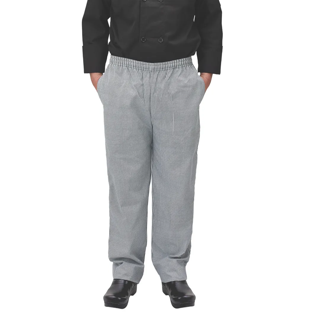 Winco UNF-4KM Newbury Chef Pants, Relaxed Fit, houndstooth, medium