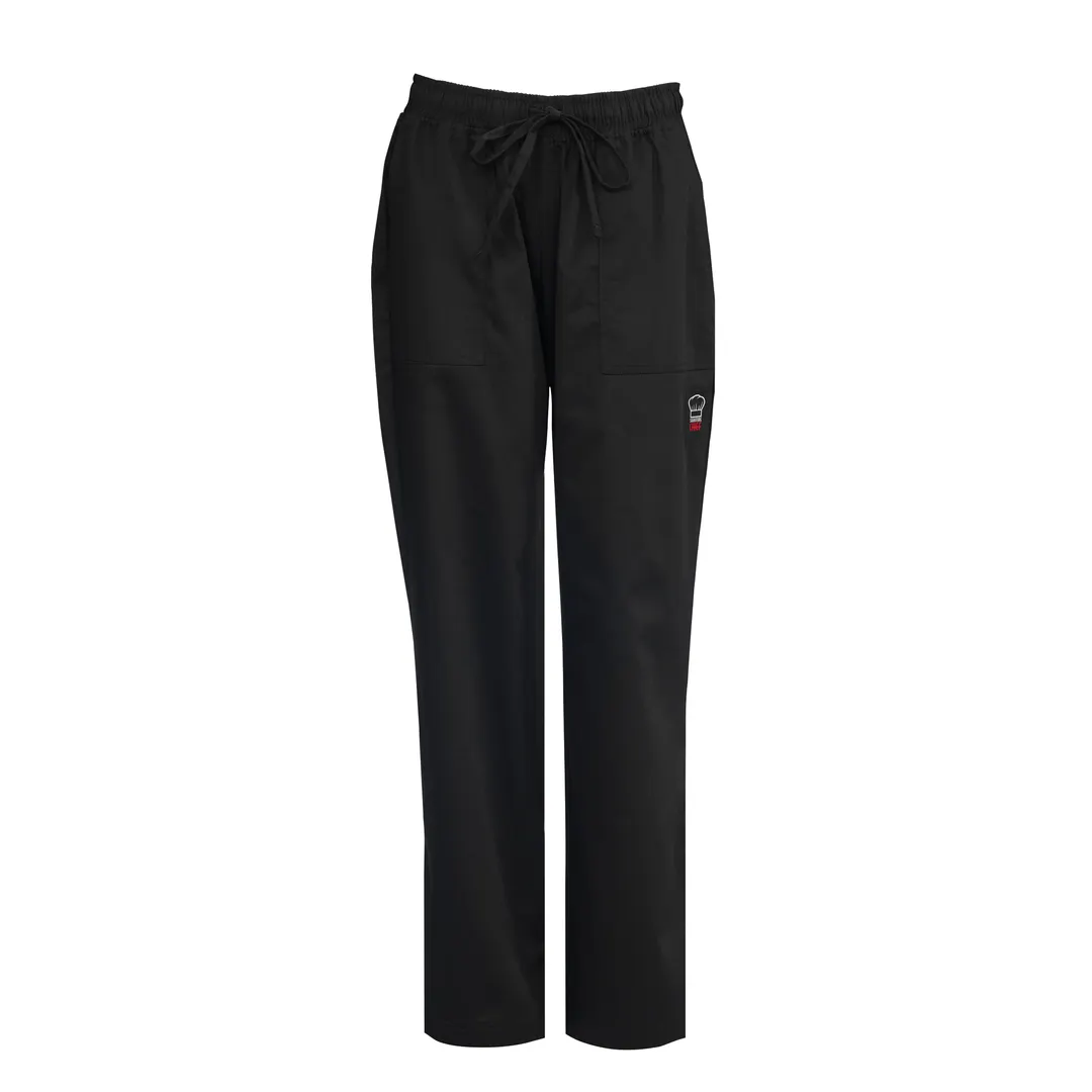Winco UNF-8KM Briley Women'S Chef Pants, black, medium