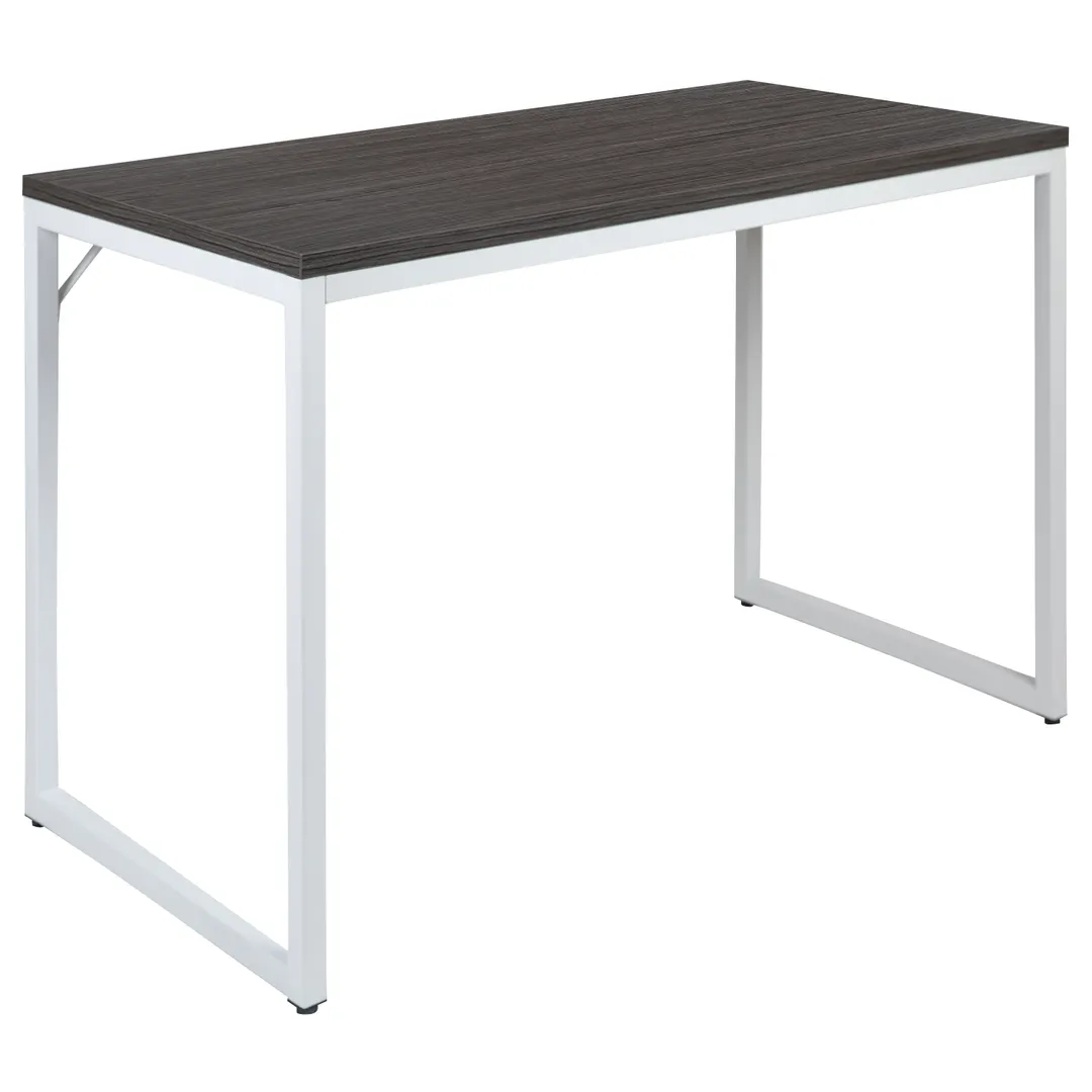 Flash Furniture GC-GF156W-12-GRY-GG Rectangular Computer Desk, 47"W, Rustic Gray Laminated Top, White Metal Frame, 29"H