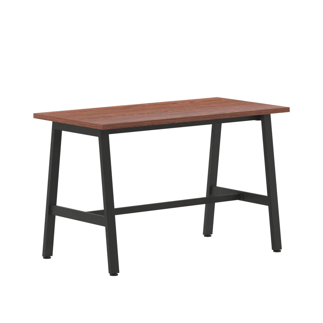 Flash Furniture MT-M4824-WLT-ABF-GG Redmond 48"W x 24"D Rectangular Conference Table, Walnut Finish, 1" Thick Top, Powder Coated Steel A-Frame Base