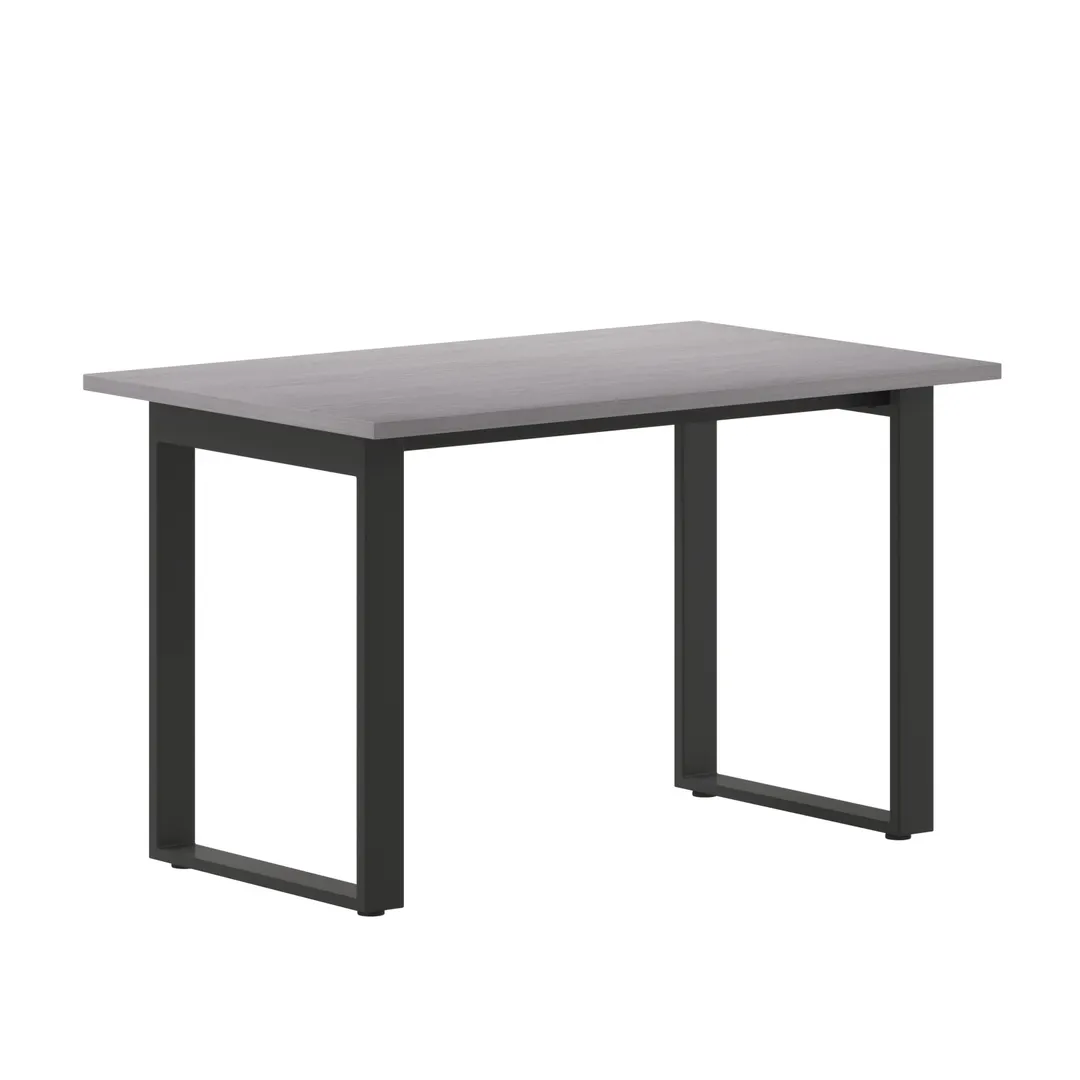 Flash Furniture MT-M4830-LTGRY-UBF-GG Redmond Conference Table, 48"W x 30"D, Rectangular, Gray Oak, 1" Thick Top, Powder Coated Steel U-Frame Base