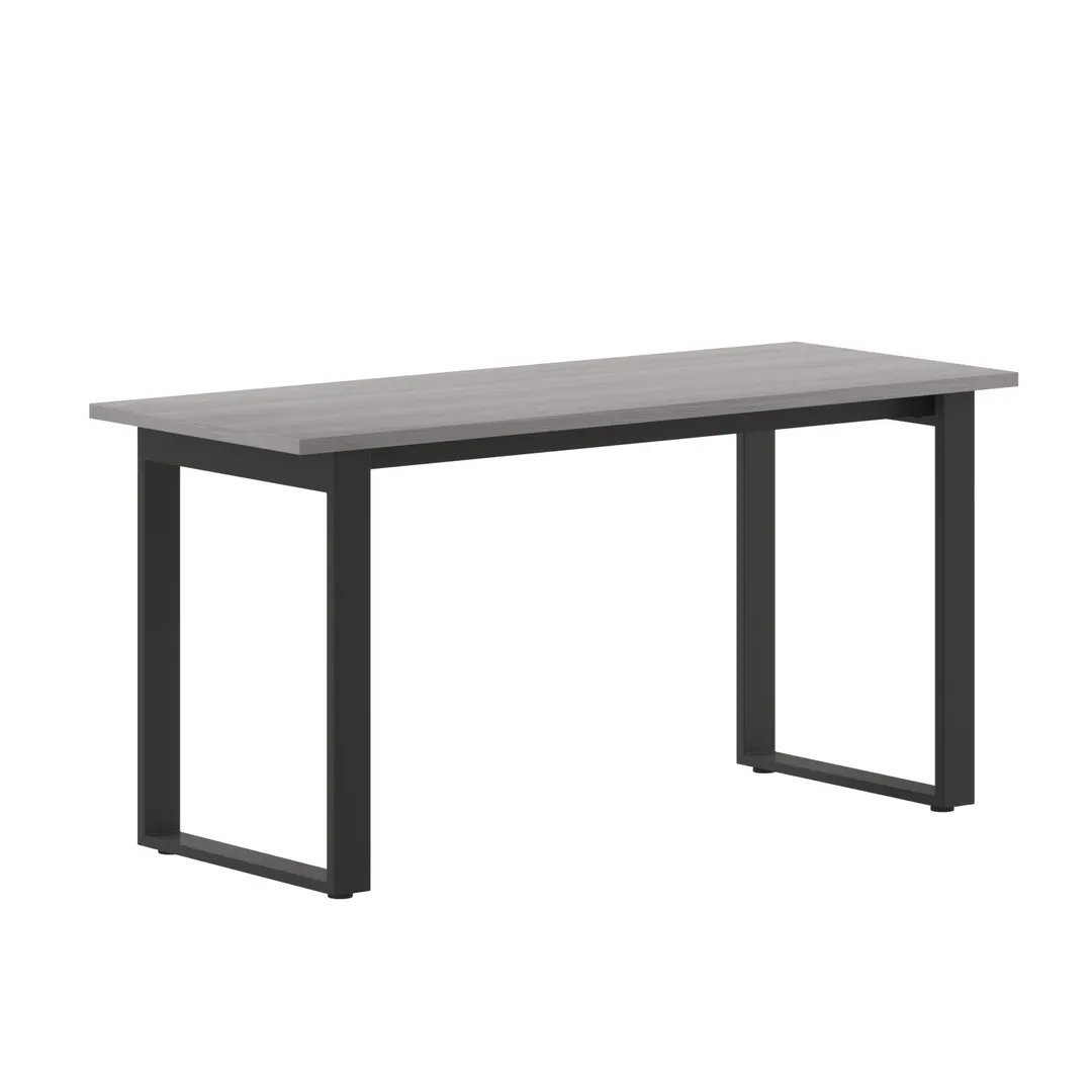Flash Furniture MT-M6024-LTGRY-UBF-GG Redmond 60"W x 24"D Rectangular Conference Table, Gray Oak, 1" Thick Top, Powder Coated Steel U-Frame Base