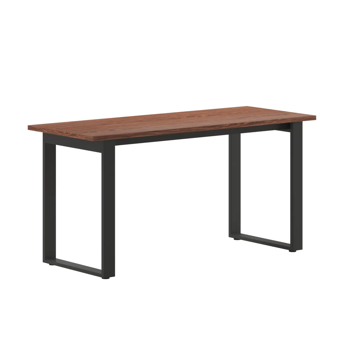 Flash Furniture MT-M6024-WLT-UBF-GG Redmond 60"W Rectangular Conference Table, 24"D, Walnut Finish, Powder Coated Steel U-Frame Base