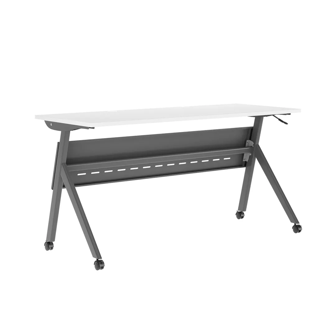 Flash Furniture MT-M6024-Y-LEG-WHTGRY-GG Davis Training Table, 60"W x 24"D, Rectangular, White/Gray, Flip/Fold, Y-Legs, 30"H