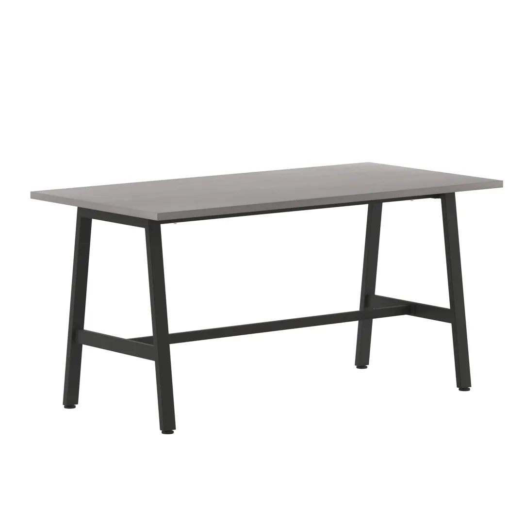 Flash Furniture MT-M6030-LTGRY-ABF-GG Redmond Conference Table, 60"W x 30"D, Rectangular, Gray Oak, 1" Thick Top, Powder Coated Steel Base