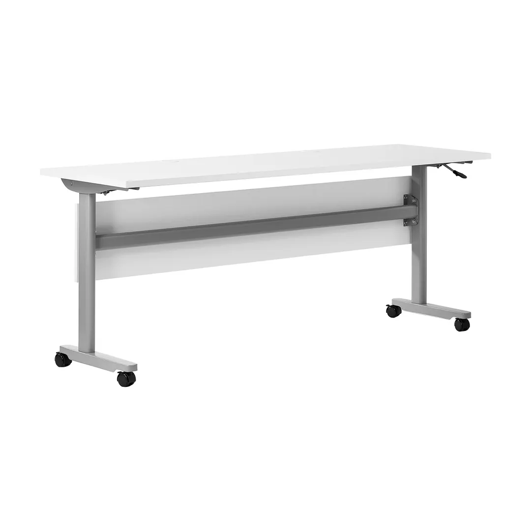 Flash Furniture MT-M7224-T-LEG-WHTGRY-GG Palmer Training Table, 72"W x 24"D, Rectangular, White/Gray, Flip-Foldable, Powder Coated Steel