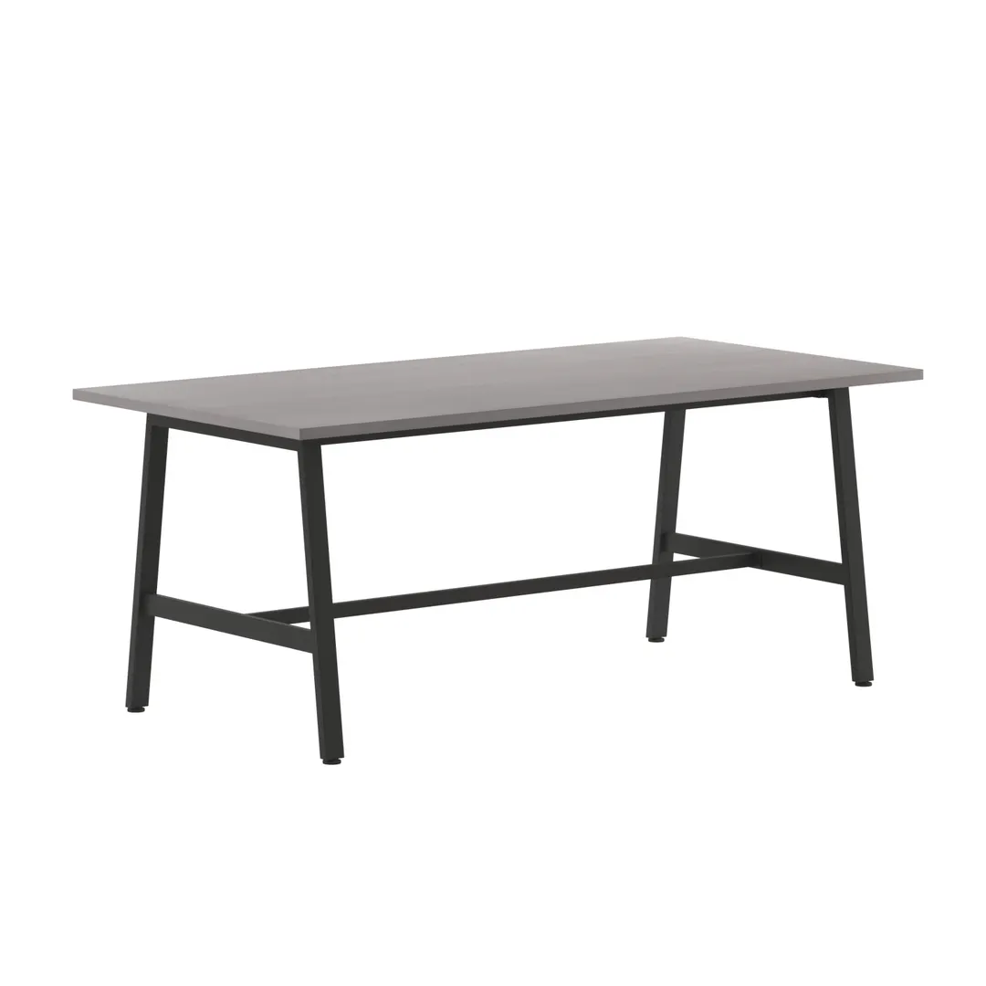 Flash Furniture MT-M7236-LTGRY-ABF-GG Redmond 72"W x 36"D Rectangular Conference Table, Gray Oak Finish, Powder Coated Steel A-Frame Base