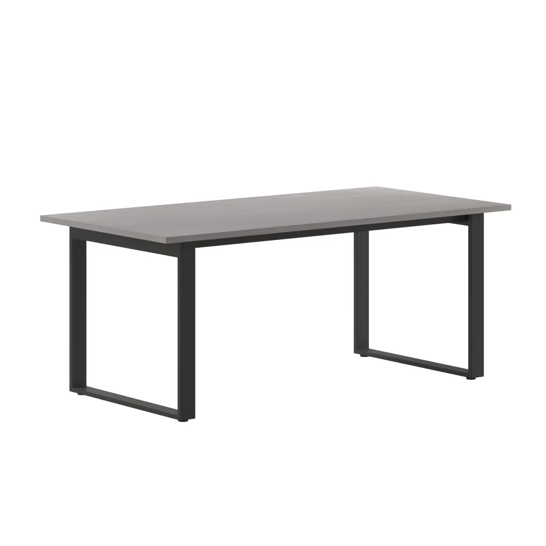 Flash Furniture MT-M7236-LTGRY-UBF-GG Redmond 72"W x 36"D Rectangular Conference Table, Gray Oak, 1" Thick Top, Powder Coated Steel U-Frame Base