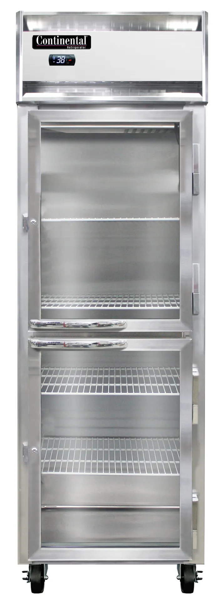 Continental Refrigerator 1RNPTHD-GD-SD 38" 4-Door Pass-Thru Refrigerator, 21 cu. ft., Top Mounted