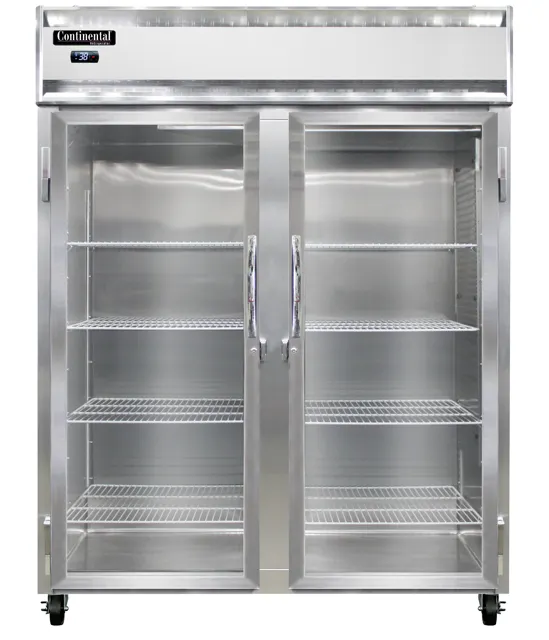 Continental Refrigerator 2RENPT-GD-SD 57" 2-Section Pass-Thru Refrigerator, 52 cu. ft.