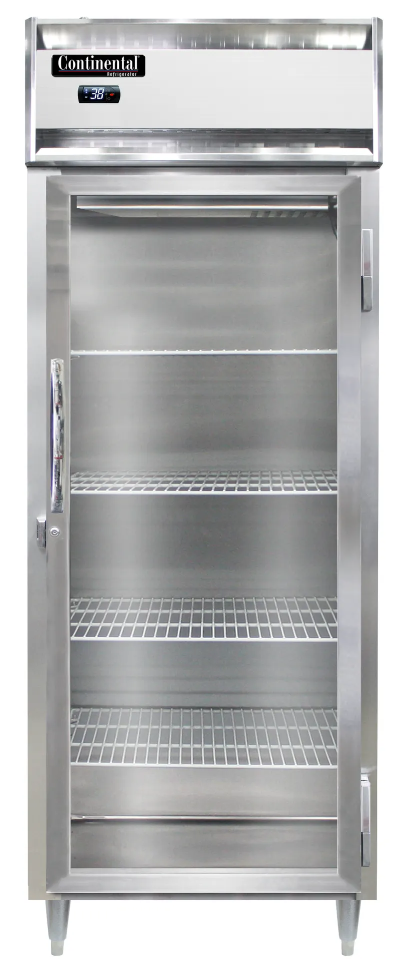 Continental Refrigerator D1RENSSPT-GD-SD 28.5" 1-Section Pass-Thru Refrigerator, 22 cu. ft., Glass & Solid Door