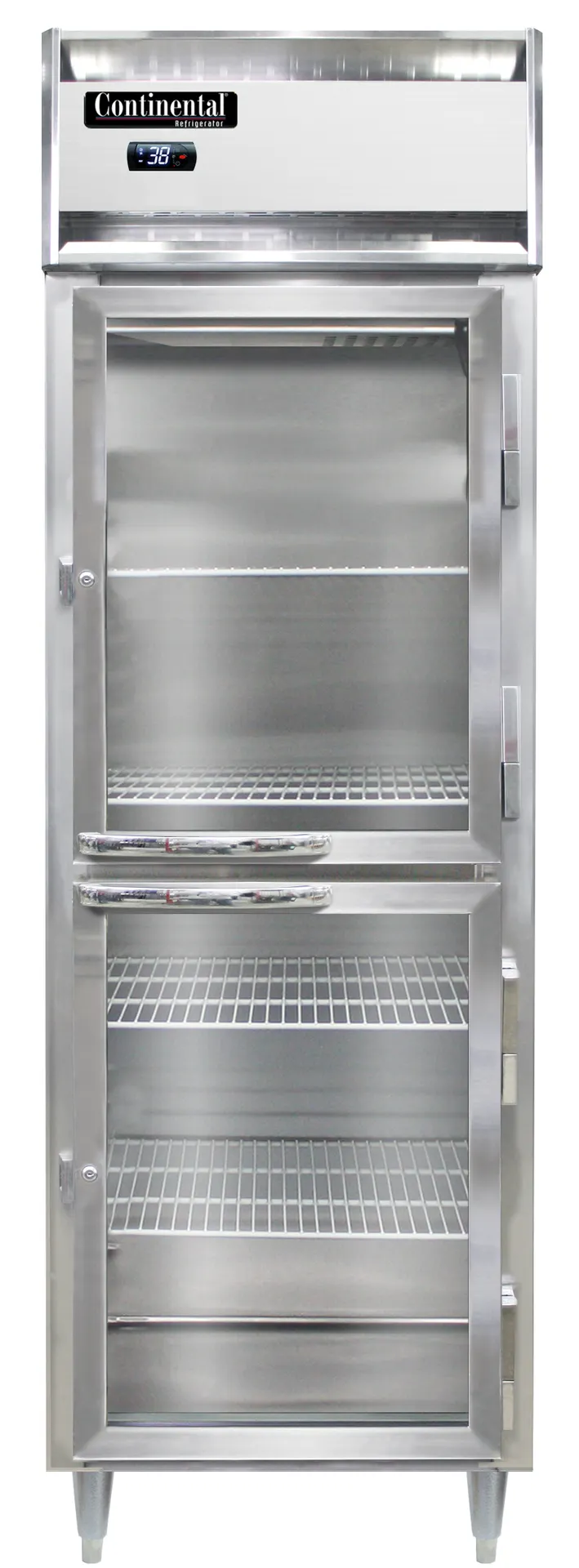 Continental Refrigerator D1RNSAPTHD-GD-SD 38" 4-Door Pass-Thru Refrigerator, 21 cu. ft., Top Mounted