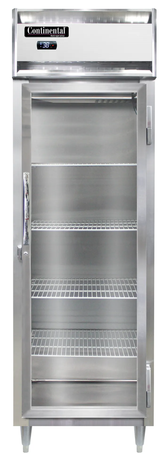 Continental Refrigerator D1RNSSPT-GD-SD 38" 2-Door Pass-Thru Refrigerator, 21 cu. ft., Top Mounted