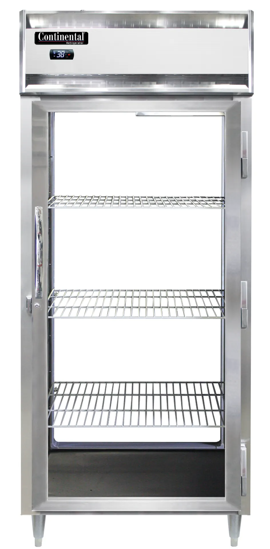 Continental Refrigerator D1RNXSSPT-GD-GD 36" 2-Glass Door Pass Thru Refrigerator, 32 cu. ft., Top Mounted