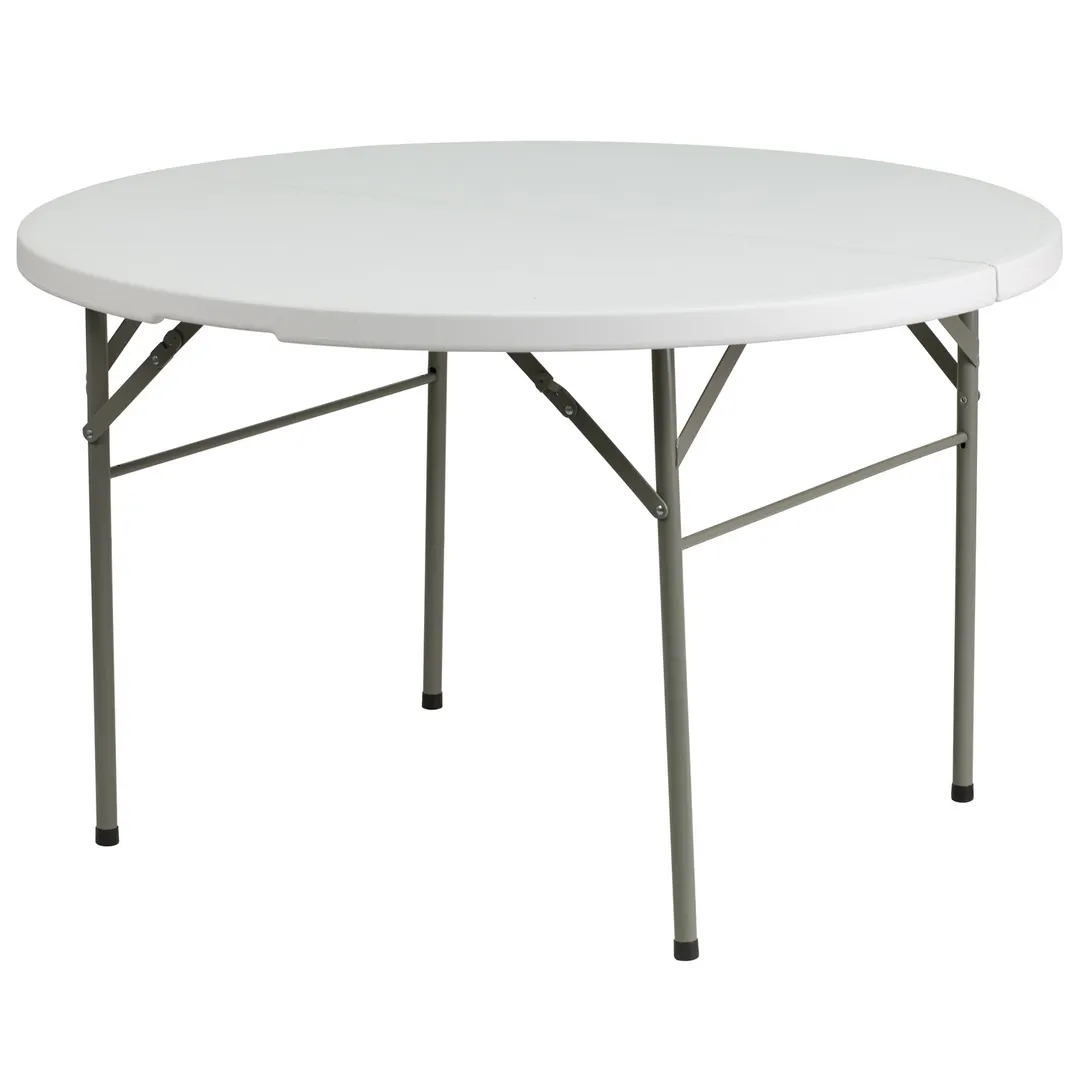 Flash Furniture DAD-122RZ-GG Folding Table, 47-3/4" Dia. x 29-1/2"H, Granite White Plastic, 440 lbs, Round, Indoor/Outdoor