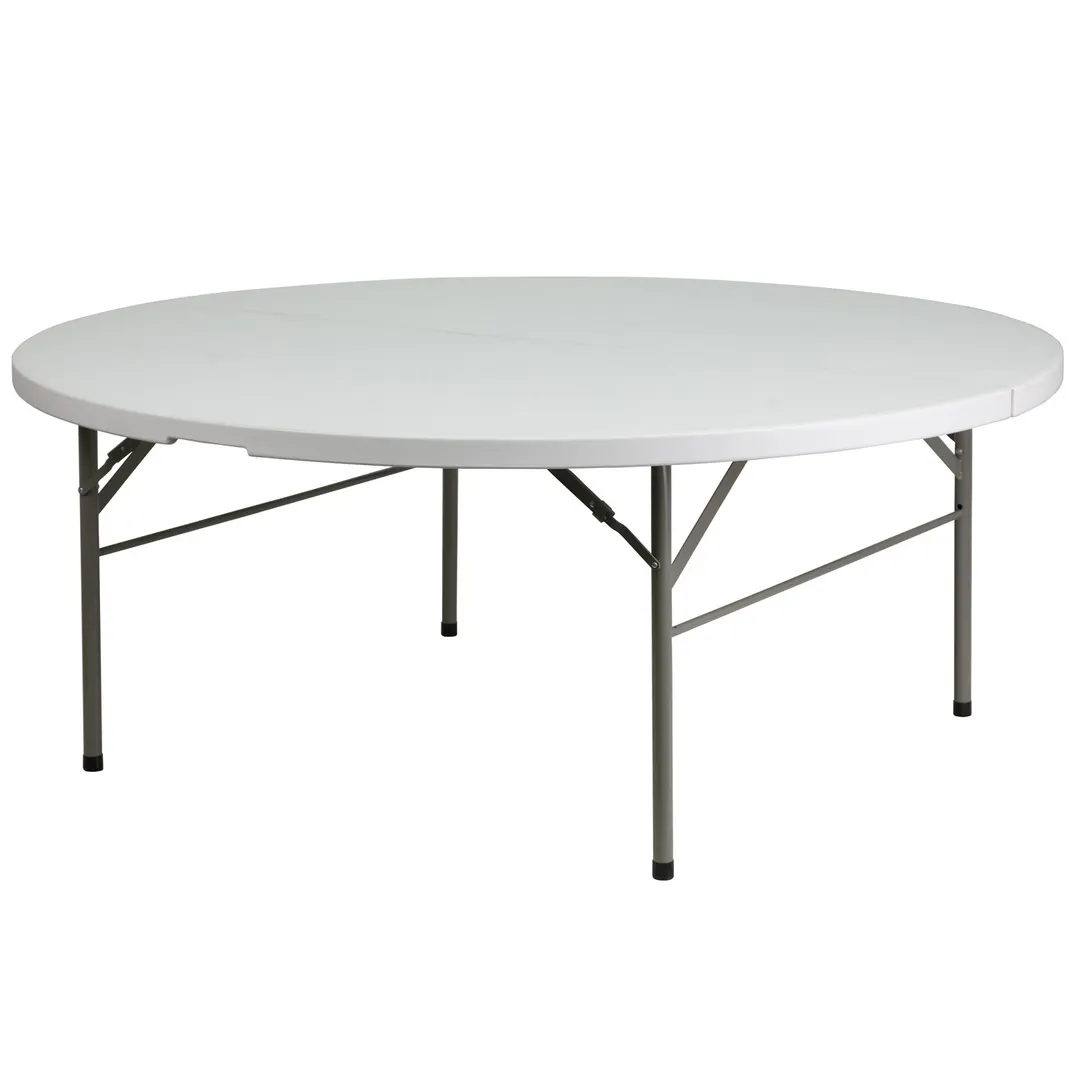 Flash Furniture DAD-183RZ-GG Folding Table, 71" Dia. x 29"H, Granite White Plastic Top, 771 lbs, Round, Indoor/Outdoor