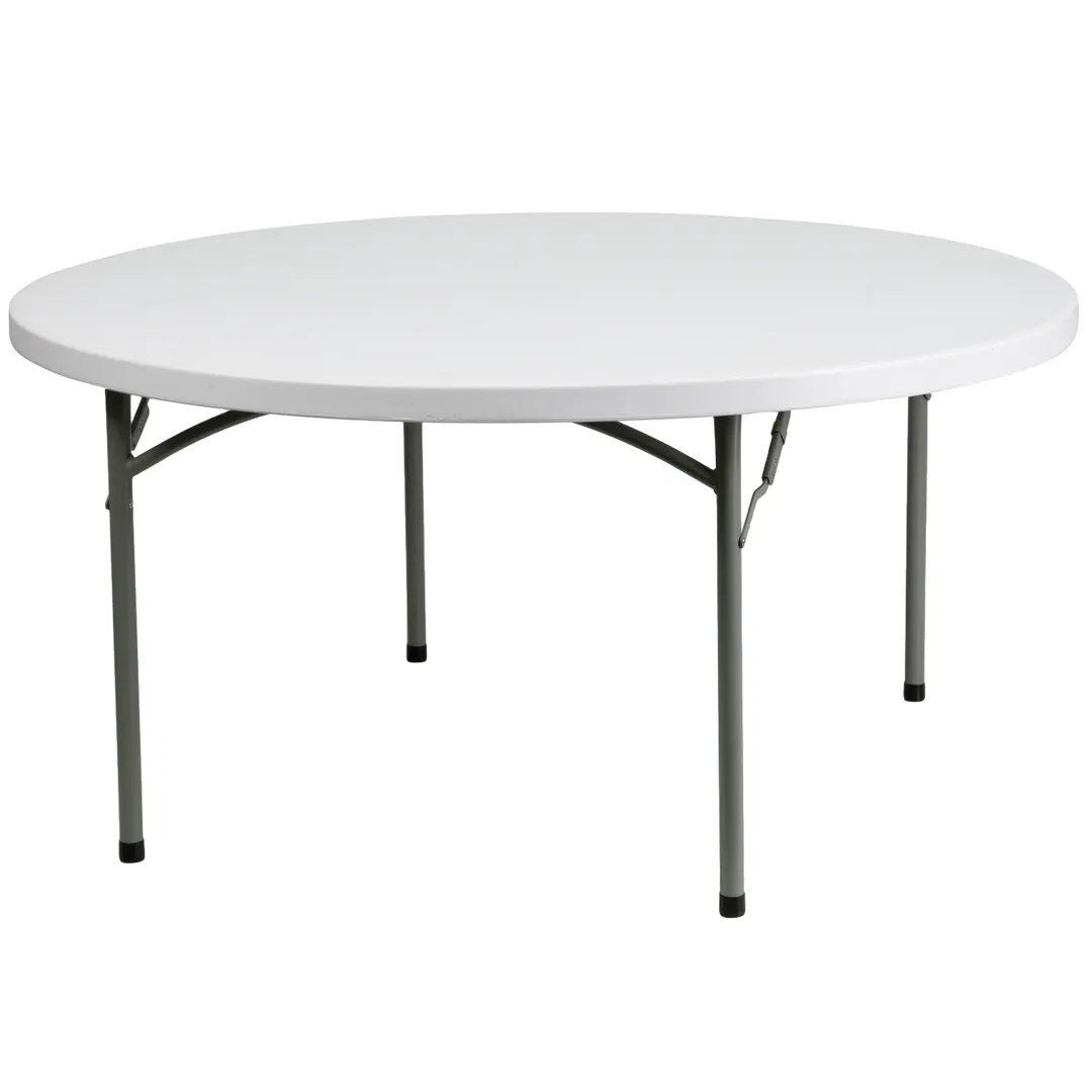 Flash Furniture DAD-YCZ-152R-GW-GG Folding Table, 59-3/4" Dia. x 28-3/4"H, Granite White, 880 lbs, Round, Indoor/Outdoor